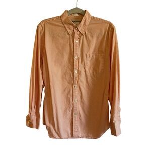 J.Crew Men's Mini Orange Check Gingham Plaid Long Sleeve Button Down Shirt | M